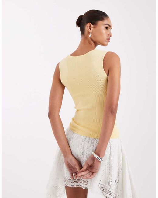 JJXX Green Knitted Sqaure Neck Top