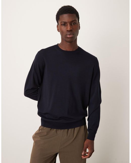 Mango – wollpullover in Blue für Herren