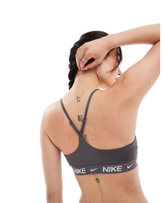 Nike Gray Indy Dri-Fit Light Support Sport Bra