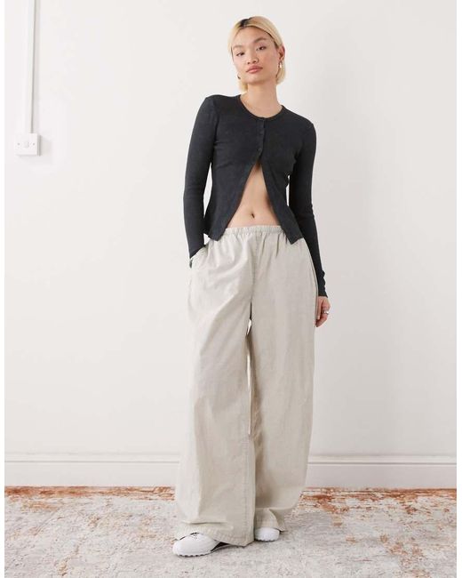 Noisy May Geribbeld Vest Met Split in het Black