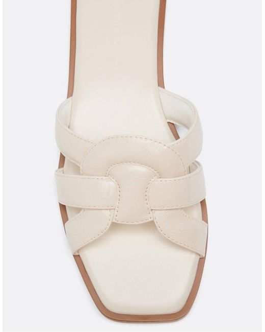 Stradivarius White Flat Slider Sandals