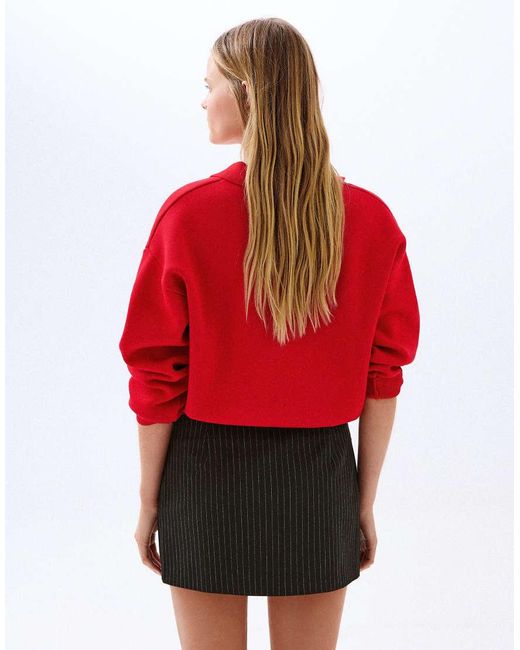Bershka Red Button-up Mini Skirt
