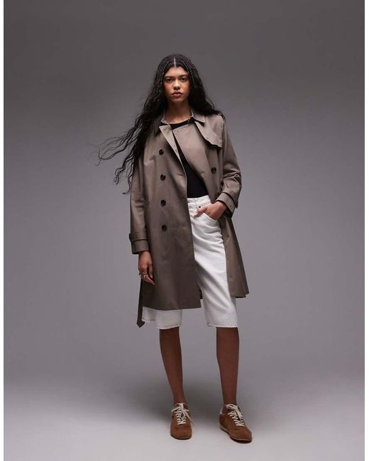 Tommy Hilfiger Brown Water Repellent Slim Trench Coat