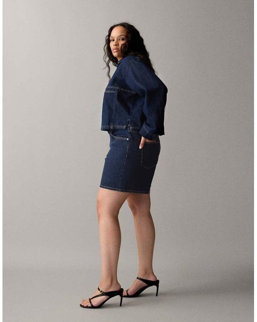 ASOS Blue Asos Design Curve Denim Dad Short