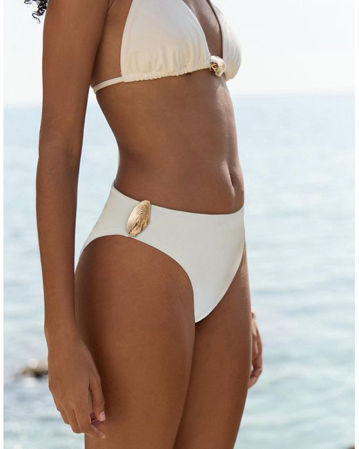 4th & Reckless White Shell Hardware Bikini Bottom Co-ord