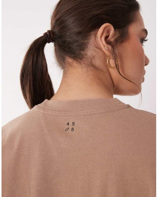 4505 Brown Curve Icon Heavyweight Cotton Oversized T-shirt With Quick Dry Finish