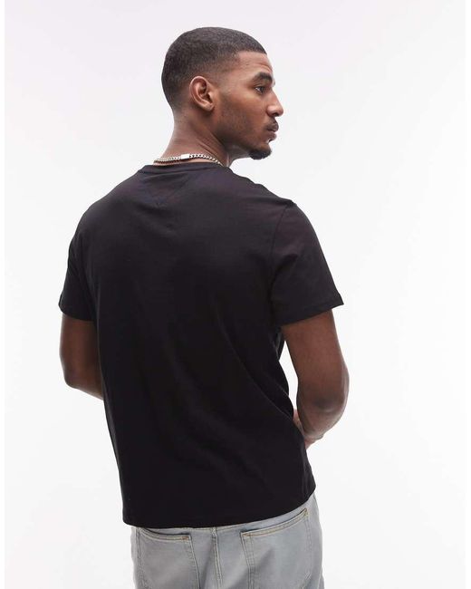Camiseta Negra Con Estampado Gráfico Lineal De Tommy Hilfiger de hombre de color Red