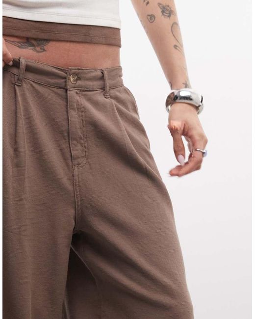 Collusion Brown Unisex Longline Jorts
