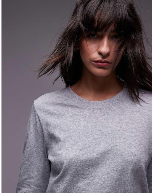 Camiseta Gris Jaspeado De Manga Larga De de ARKET de color Morado Lyst
