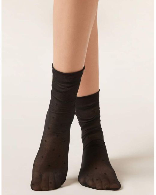 Calzedonia Natural Polka Dot Sheer Socks
