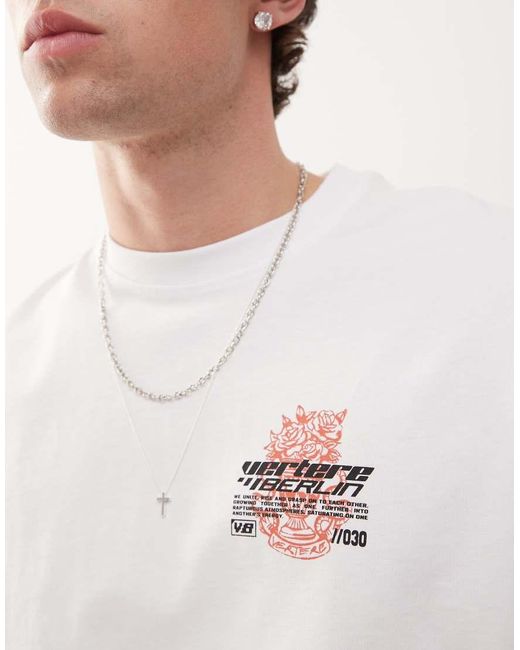 T-Shirt Bianca Con Stampa "Product Of Berlin" Sul Retro di Vertere Berlin in White da Uomo