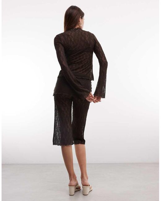 Monki Brown Layered Lace Trouser