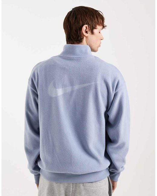 Nike Blue Quarter Zip Polar Sweatshirt for men