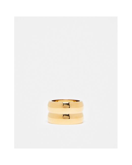 TOPSHOP White Psalm Waterproof Stainless Steel Stacked Effect Ring