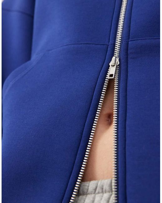 Weekday Blue Scarlet Oversized Zip Through Hoodie