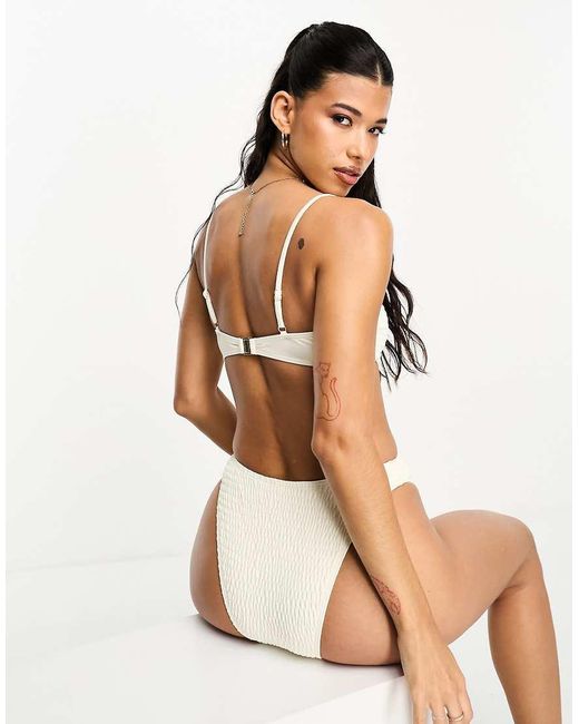South Beach White Knot Front Bikini Top