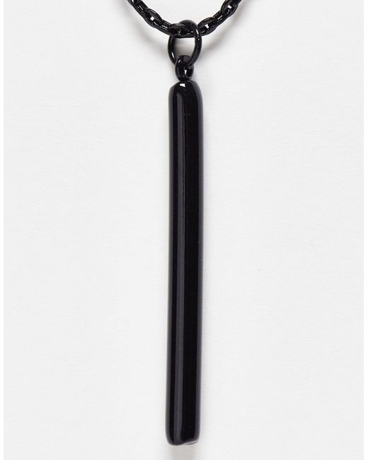 Topman Black Fabric Necklace With Pendant