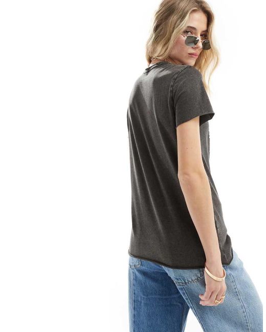 ONLY Gray Acid Wash Love Motif T-Shirt