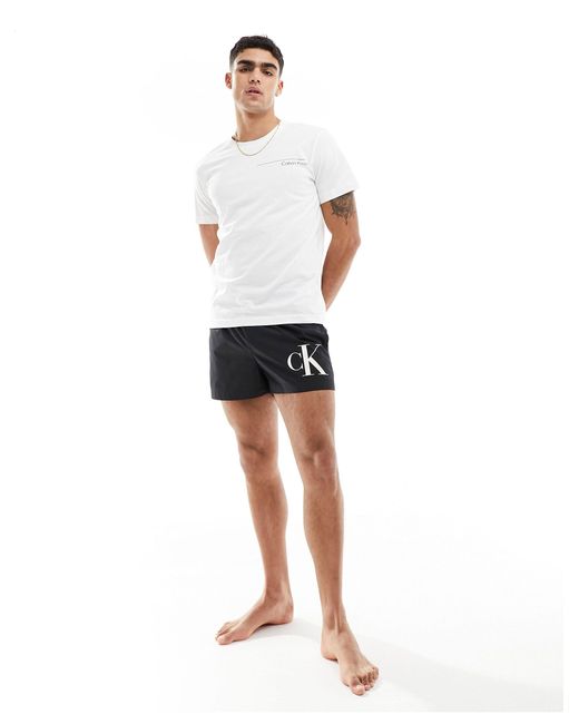 Calvin Klein – meta legacy – t-shirt in White für Herren
