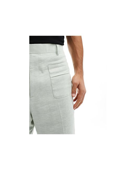 ASOS White Smart High Waist Flared Trousers for men