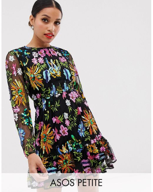 asos petite embroidered dress
