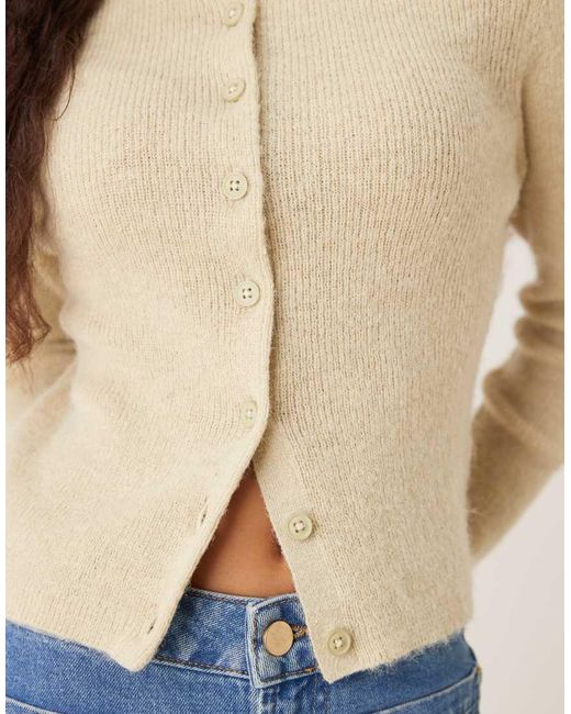 ASOS Blue Crew Neck Micro Cardigan