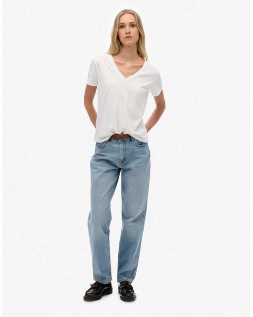 Superdry White Studios Slub Embroidered T-Shirt