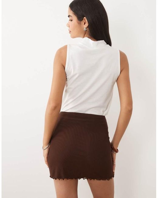 ASOS Natural Mesh Mini Skirt