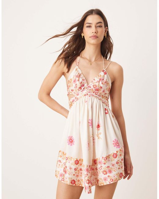 Free People Pink Oasis Mini Slip Dress