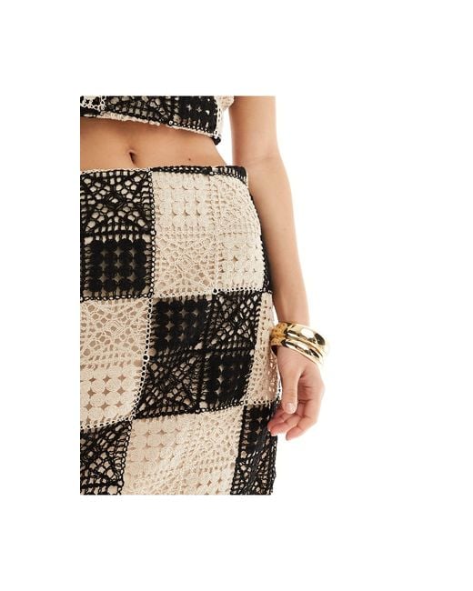 Object Black Crochet Mini Skirt Co-ord