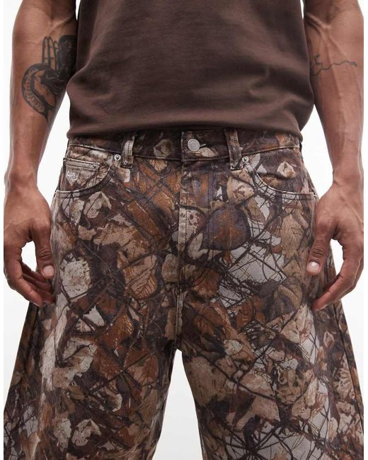 Obey Brown Bigwig baggy Denim Shorts for men