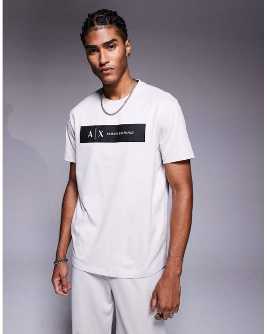 Camiseta Blanca Con Logo En El Centro De -Blanco ARMANI EXCHANGE de hombre de color Blue