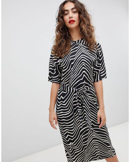 zebra print midi dress