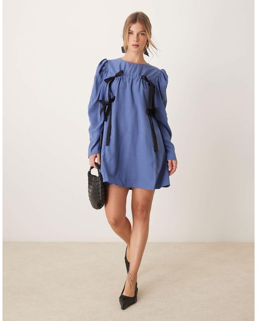ghospell blue dress Ellie Oversized Midi Dress Ghospell