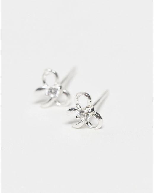 Boucles d'oreilles nœuds en argent massif Kingsley Ryan en coloris Metallic