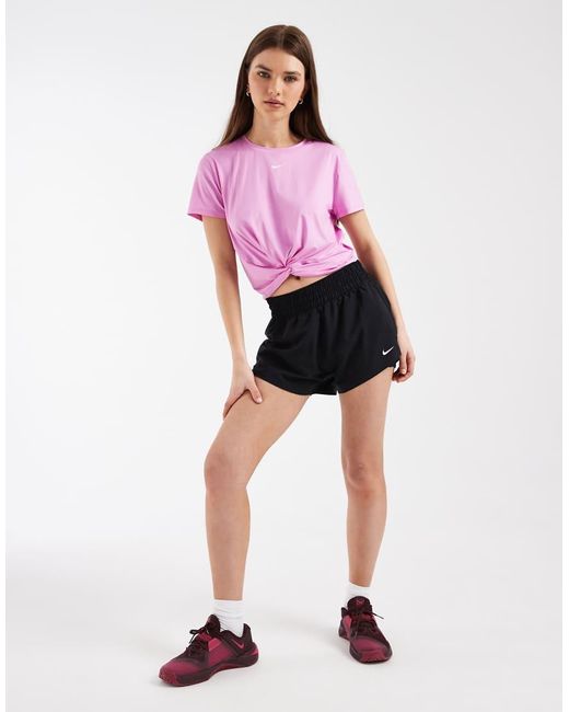 Nike Purple Nike One Training Dri-Fit Mid Rise 3 Inch 2