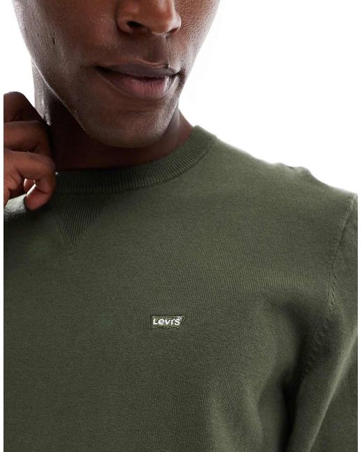 Levi's Green Lightweight Batwing Logo Knit Sweater for men