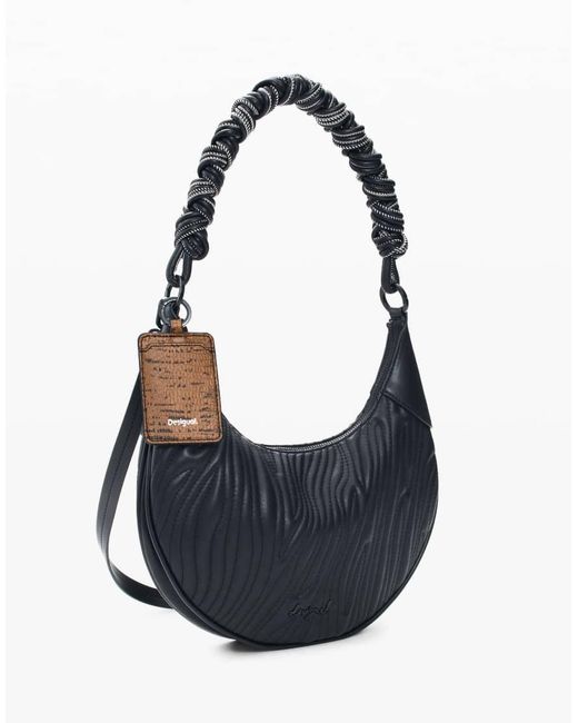 Desigual Blue Medium Oval Embossed Bag