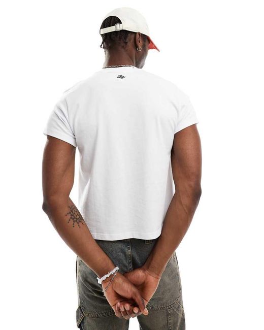 Reclaimed Vintage White Slim Crop Boxy Oversized T-shirt for men