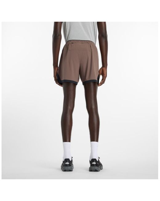 New Balance Brown Rc Essential Short 5" for men