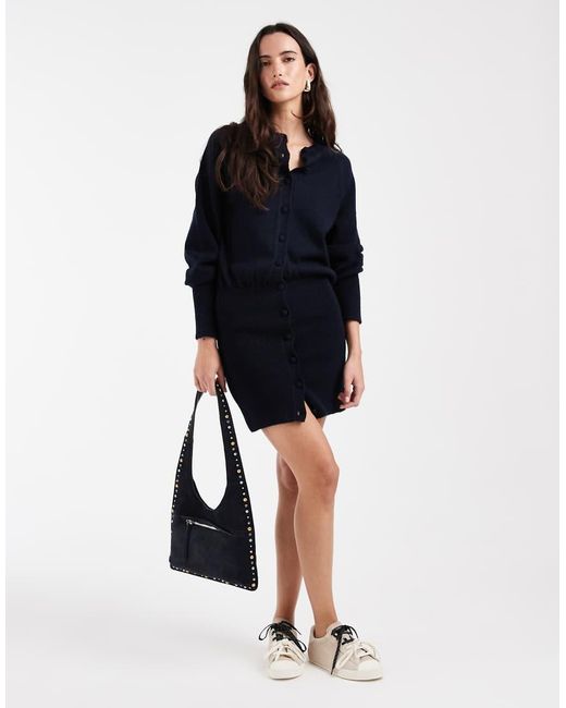 ASOS Blue Knitted Cinched Mini Dress