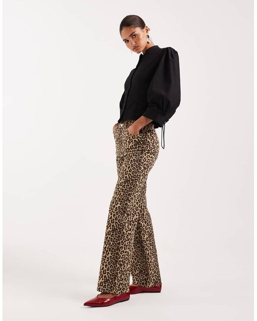 Vero Moda Natural Tessa High Waisted Wide Leg Jeans