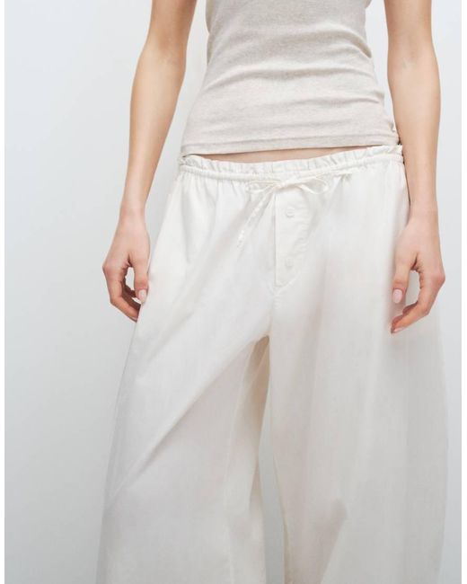 Monki White Balloon Leg Pants