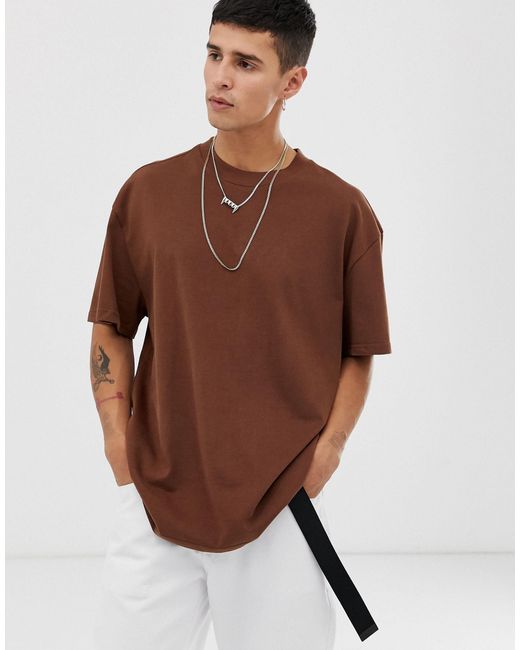 Weekday Brown Great Oversized T-shirt for men
