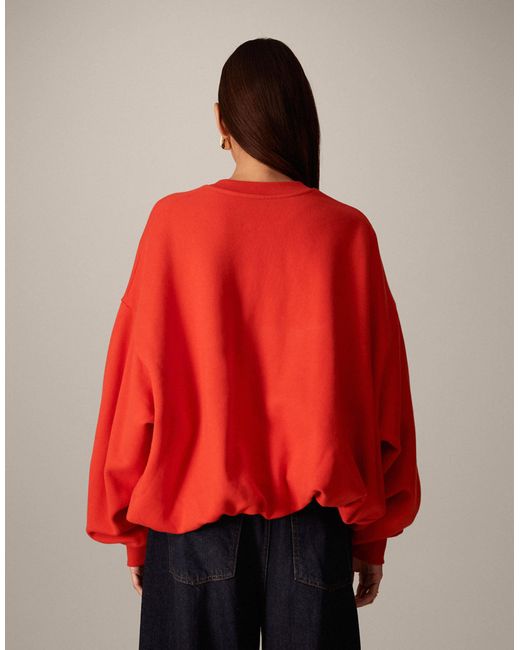 ARRANGE Red Bubble Hem Sweatshirt