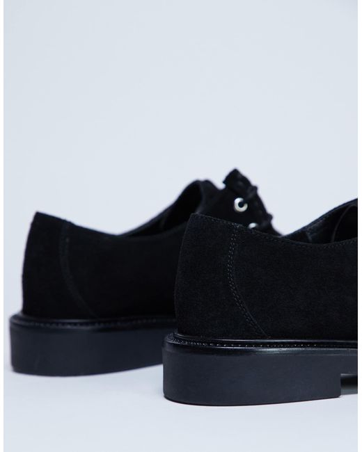 TOPSHOP Blue – banks – schnürschuhe aus echtem wildleder