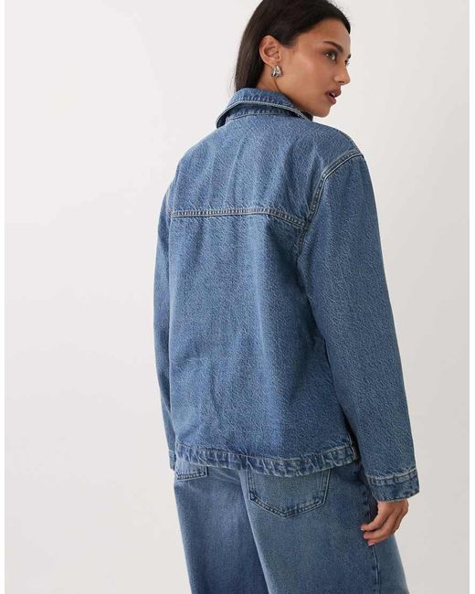 Abercrombie & Fitch Blue Reversible Denim Barn Jacket