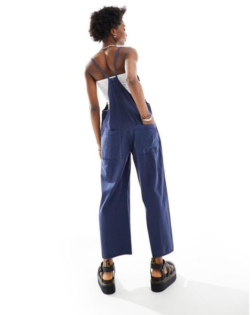 Monki Lightweight Denim Dungarees in Blue Lyst UK