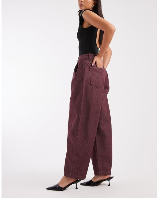 Vaqueros Capri Morado De Pernera Barrel De -Rojo ASOS de color Red