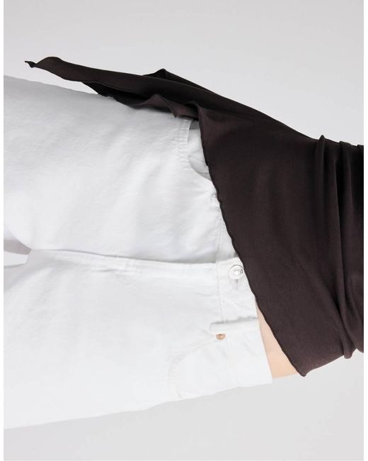 Stradivarius Brown Asymmetric Short Sleeve T-Shirt